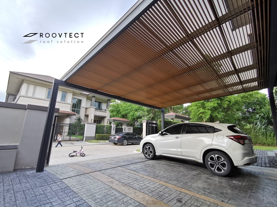 หลังคาโรงจอดรถแบบ Knockdown จาก ROOVTECT