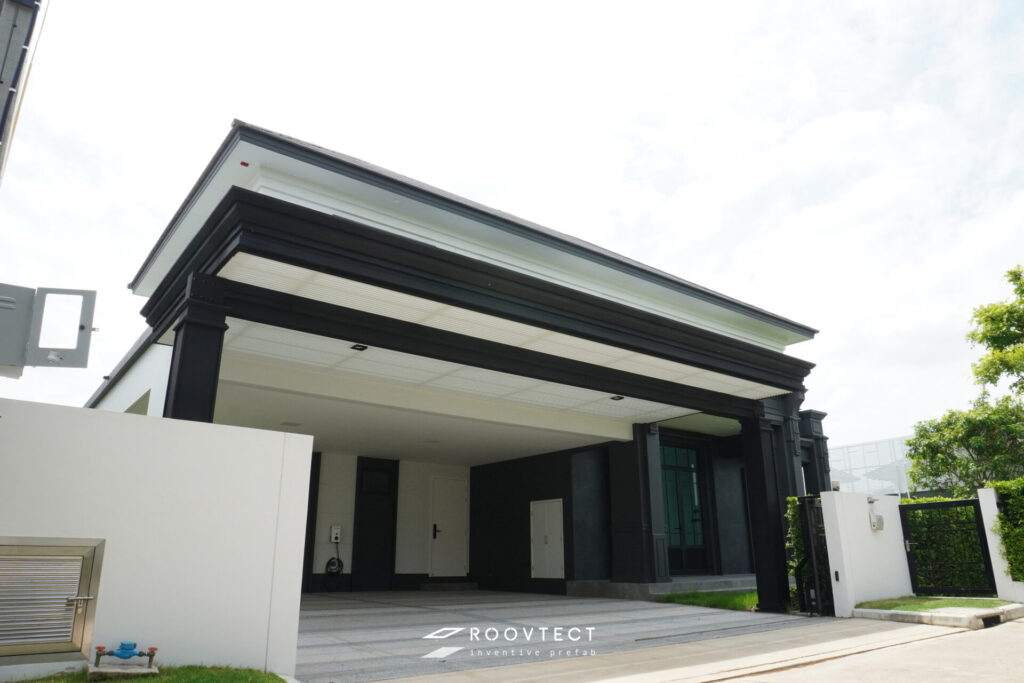 โรงรถ Classical Contemporary จาก ROOVTECT หมู่บ้านเศรษฐสิริ ราชพฤกษ์ - สาย 1