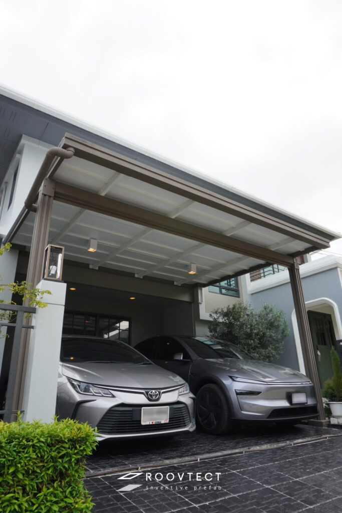 หลังคาโรงรถไวนิล โรงจอดรถไวนิล จาก ROOVTECT